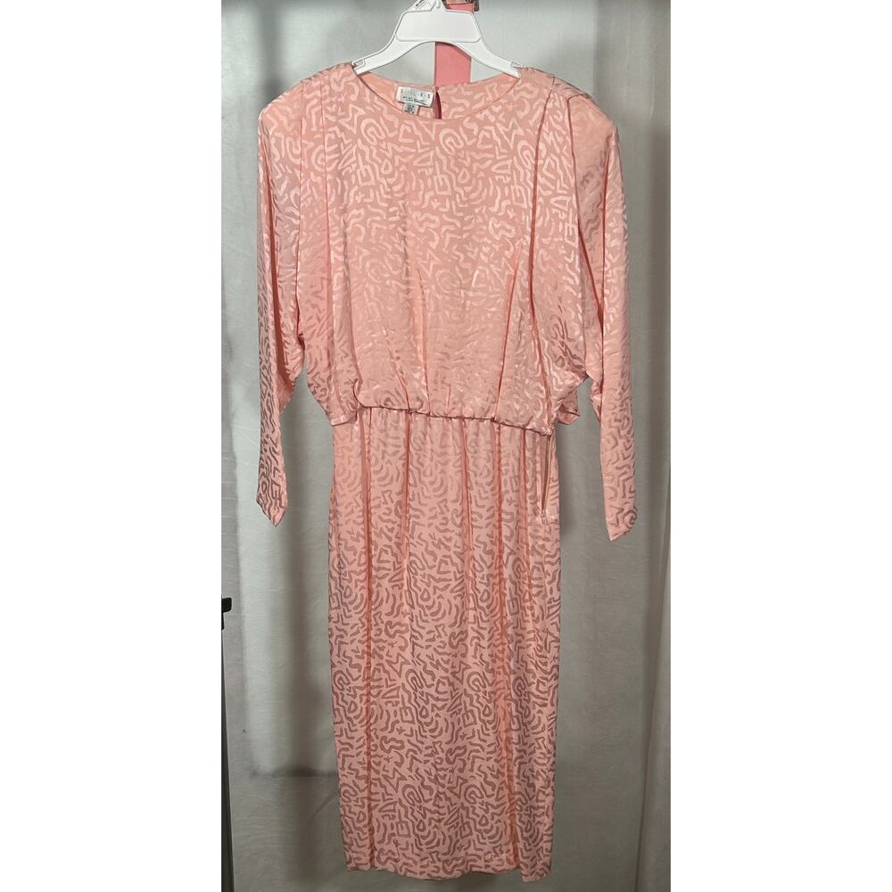 Vintage 1980s Silks by St. Gillian Blush Pink 100% Silk Dress – Size 12